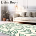 thumbnail image 2 of ODIKA 5x7 Machine Washable Non-Slip Area Rug, Serene Botanical Swirls With Delicate Leafy And Fluid Lines High Traffic Rug with Pad, Ivory, 538815, 2 of 8