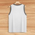 thumbnail image 6 of Striped Tank Top Men Ribbed Sleeveless T Shirts Color Block Trim Slim Fit Tank Top Workout Basketball Gym Shirt With Curved Hem M White, 6 of 7