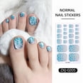 thumbnail image 1 of 22pcs Solid Color Toe Nail Sticker Wraps, Full Cover Self-Adhesive Toenail Polish Strips for DIY Summer Foot Decals, Long-Lasting & Easy Apply, 1 of 6