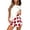 Red, variant on Cotton Pajama Set for Women Button Front Shirt and Cuffed Shorts Pajama Suit Loungewear Pajamas Sleep Set