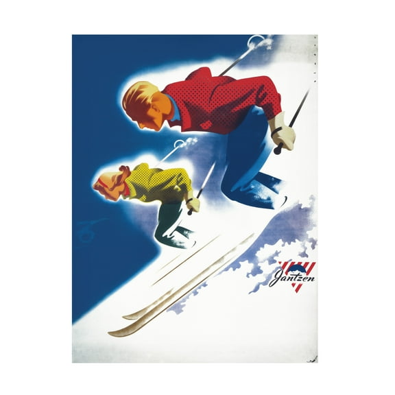 Print Collection 'Jantzen by Binder Man and Women Ski 1947' Canvas Art