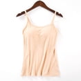 thumbnail image 4 of GlTpooo Women's Cami With Built-In Shelf Bra Plus Stretch with Adjustable Spaghetti Straps Basic Undershirt Layer Tank Top Multi-color XL, 4 of 5