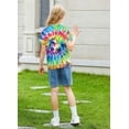 thumbnail image 2 of Aideaone Girls Kids Shirts Tie Dye T-shirt Casual Short Sleeve Crewneck Tee Top Size 5-12, 2 of 6