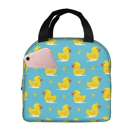 Insulated Lunch Bag for Women Men - Cute Duck Swimming Leakproof Cooler Lunch Box for Women Men  Lunch Tote Bags for Work School Picnic Travel