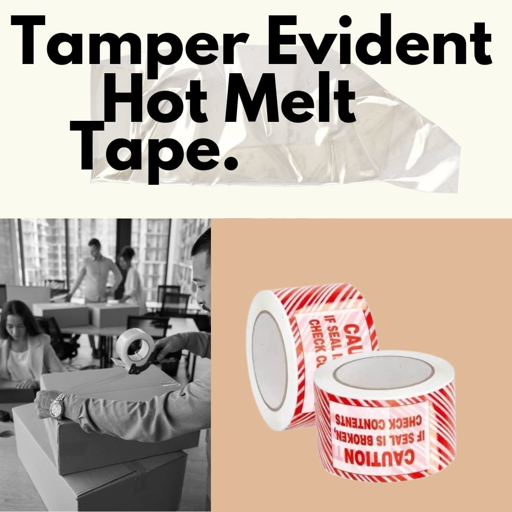 MMBM Tamper-Proof Security Tape, 3" x 110 Yards, Red/White Stripes, Tamper-Evident & Cargo Protection, 24 Rolls