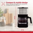 thumbnail image 5 of Holstein Housewares 5-Cup Automatic Steel Coffee Maker - 25oz Capacity, Pause N Serve, One-Touch Operation, Non-Stick Warming Plate, Water Level Indicator - Reusable Filter - Compact Design - Black, 5 of 8