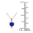 thumbnail image 2 of 1.15 Carat Heart Shape Gemstone With 4 Side Round White Diamond Design Pendant Necklace For Woman Crafted In 10k Rose Gold With 18 Gold Plated Over 925 Sterling Silver Box Chain, 2 of 5