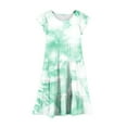 thumbnail image 3 of Girl Summer Boho Sundress, Tween Ruffles Sleeveless Tiered Dresses, Cute Printed Summer Beach Skater Dress Cute Dresses for Child Mint Green 8Y, 3 of 4