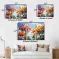 thumbnail image 4 of Designart Palms & Palm Trees framed wall art decor, Palms & Palm Trees framed wall Art, Colorful Palm Trees composition IX , Multi-Color Traditional Gold framed wall art, 32x16 inches Gold Frame, 4 of 5