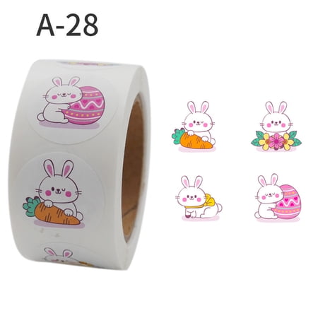 500 Pcs Easter Bunny Stickers Roll - 1.5 Inch Glitter Laser Rabbit Stickers For Crafts, Party Favors 3 thumbnail image