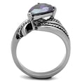 thumbnail image 3 of Women's Stainless Steel Engagement Ring with AAA Grade CZ in Amethyst - Size 5, 3 of 5