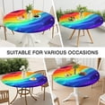 thumbnail image 7 of Rainbow Tie Dye Wave Pattern Round Fitted Tablecloth with Elastic Edge,Dining Table Cover Waterproof,Outdoor Round Tablecloth for Camping,Dining,Indoor and Outdoor, 7 of 7