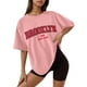 thumbnail image 1 of Camiseta holgada de manga corta y cuello redondo con estampado informal para mujer, 1 of 4