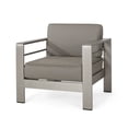 thumbnail image 4 of Christopher Knight Home  Cape Coral Outdoor Aluminum Club Chair with Optional Sunbrella Cushions Canvas Taupe+ Silver+Sunbrella Removable Cushions,, 4 of 5