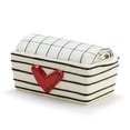 thumbnail image 3 of Demdaco Heart and Stripes Red 7 x 3 Stoneware Mini Loaf Pan With Towel Set, 3 of 3