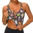 thumbnail image 4 of Fotbe Boba Milk Tea Pattern Womens' Sports Bra Longline Wirefree Padded with Medium Support Sports Moisture-Wicking Workou Vest,Tank Top-, 4 of 9