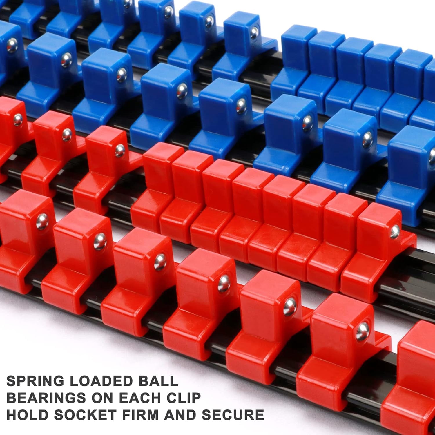 Mayouko Pro 12PCS ABS Socket Organizer, Portable Socket Rail Holder for Toolbox, 1/4 Inch x 48 Clips, 3/8 Inch x 90 Clips, 1/2 Inch x 36 Clips