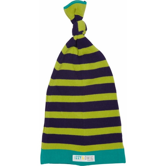 Pavilion Gift Company - Light Green and Navy Stripe - 0-12 Month Baby Hat