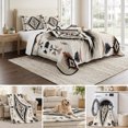 thumbnail image 6 of Full Quilt Set 78''x90'', Boho Black Brown Lightweight Bedspread Coverlet Set with 2 Pillow Shams, Geometric Southwestern Ethnic Vintage Breathable All Season Quilt Bedding for Bedroom/Guest Room, 6 of 9