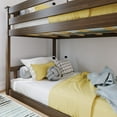 thumbnail image 2 of Max & Lily Twin over Twin Bunk Bed for Kids, Solid Wood Low Bunk Beds with Ladder, Walnut, 2 of 10