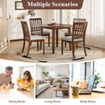thumbnail image 4 of Harper & Bright Designs Breakfast Small Dining Table Set for 2, 3 Pieces Folding Round Table Set with Drop Leaf and 2 Upholstered Chairs for Small Place Kitchen, Brown, 4 of 18