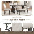 thumbnail image 6 of Harper & Bright Designs Furniture 6-Piece Adult Rustic Wood MDF Nailhead Trim Dining Furniture Set Antique Gray, 6 of 17