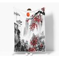 thumbnail image 2 of Japanese Cherry Blossom Blanket, Asian Japanese Wave Kanagawa Throw Flannel Blankets for Couch & Bed, Asian Anime Mount Red Sun Plush Cozy Fuzzy Travel Blanket 50" x 60", 2 of 6
