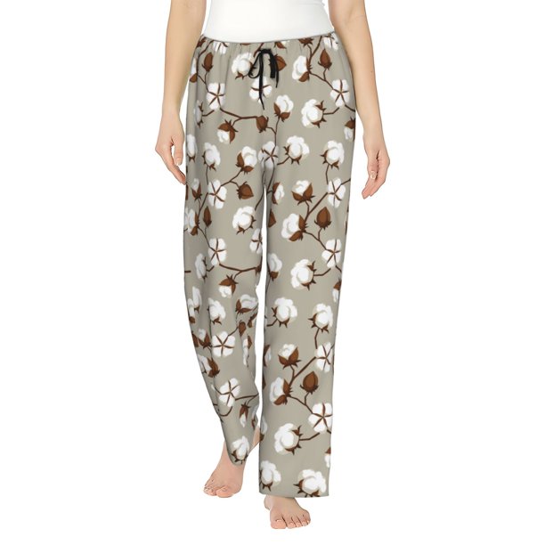 Balery Cotton Tree Pantalones de pijama para mujer, pijamas ultraligeros, pantalones de estar por casa-X-Large