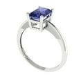 thumbnail image 2 of Clara Pucci 14K White Gold Solid Gold Tanzanite Solitaire Anniversary Ring for Women - 1 cttw Radiant Cut, 2 of 8