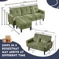 thumbnail image 4 of Soscana Sectional Sofa with Storage Ottoman and Loveseat, Modern 3 Seater L Shaped Couch Love Seat for Living Room Apartment Studio Office,Living Room Furniture Set,Green, 4 of 8