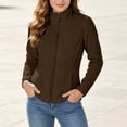 thumbnail image 6 of Women Fleece Jacket Sevevn Stand Collar Slim Fit Polar Fleece Fabric Full Zip Long Sleeve Outerwear With Zipper Pockets For Hiking Travel Daily Outdoor Wear, 6 of 8