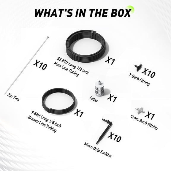 RainPoint Drip Irrigation System Accessories Kit, Plant Drip Watering for Extra 10 Plants