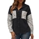 thumbnail image 1 of Camisa suelta de mujer Pana Estampado de leopardo Botones de manga larga Camisas de gran tamaño Irfora Camisa de mujer, 1 of 7