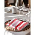 thumbnail image 6 of Red Pink Striped Cloth Napkins Set of 6 Reusable Dinner Napkins, Farmhouse Stripes Simple Art Cocktail Napkin Washable Table Napkins for Wedding/Holiday Party/Baby Shower 20"x20", 6 of 7