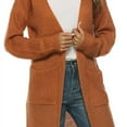 thumbnail image 4 of PENGXAING Women‘s Lightweight Long Sleeve Cardigan Sweaters Irregular Split Open Front Thin Knit Sweater with Pockets, 4 of 9