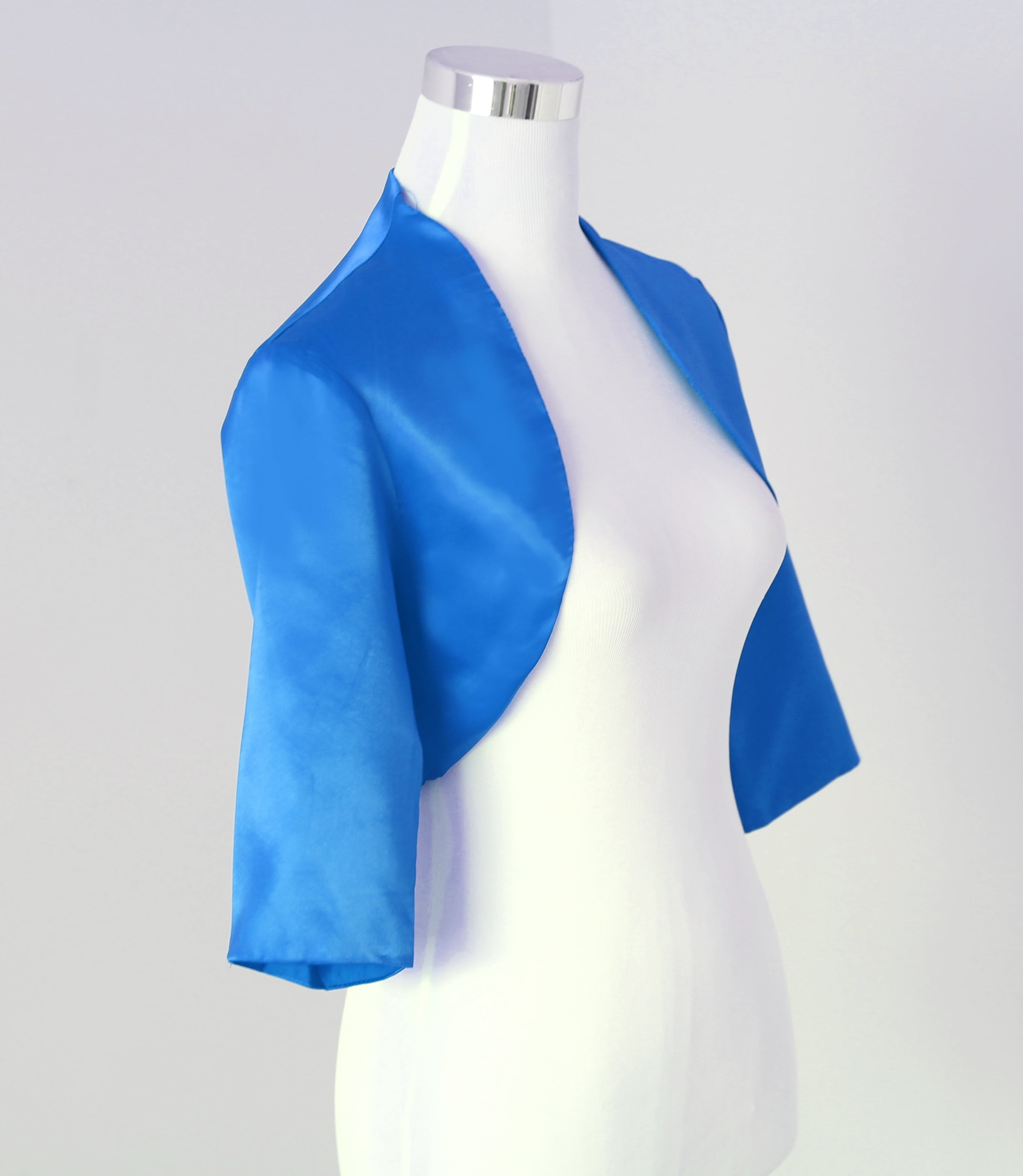 Faship Satin 34 Sleeve Bolero Shrug Cardigan Top S 4XL Faship Satin 34 Sleeve Bolero Shrug Cardigan Top S 4XL