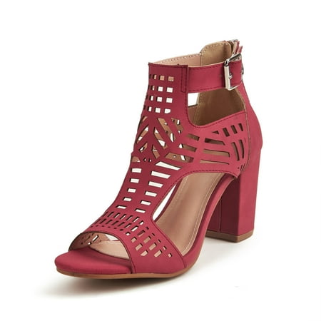 

Chunky Heeled Sandals for Womens Cutout Open Toe Summer Block Heeled Party Sandals