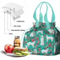 thumbnail image 4 of Great Pyrenees Dog and Flower Drawstring Lunch Bag Women - Drawstring Lunch Bag Insulated for Work Office - Stain-Resistant Large Lunchbags for Women with Multi-Pockets, 4 of 6
