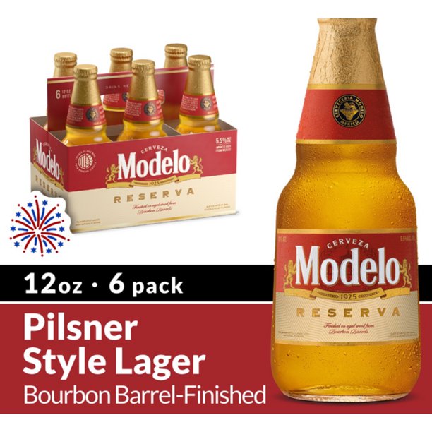 Modelo Reserva Tequila Barrel Mexican Lager Beer, 6 pk 12 fl oz Bottles
