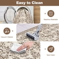 thumbnail image 4 of MJIAexp 2'x6' Boho Runner Rug,Non Slip Washable Floral Hallway Runner Rug with Rubber Backing, Low Pile Faux Wool Distressed Carpet for Kitchen, Laundry, Bedroom, Entrance,Brown, 4 of 8