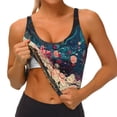 thumbnail image 3 of Balery Abstract Peacock Painting Pattern Racerback Sports Bras for Women - Padded Seamless High Impact Support for Yoga Gym Workout Fitness-X-Large, 3 of 8