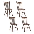 thumbnail image 3 of Dycanpo Dining Chairs Set of 4, Windsor Wooden Dining Chair with Thickened Backrest for Kitchen, Walnut, 3 of 9