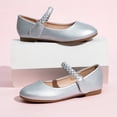 thumbnail image 4 of newwalpole Mary Jane Flats for Toddler Girls Little Kids Glittery Dress Princess Wedding Ballet Shoes Silver for Size 1, 4 of 6