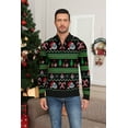 thumbnail image 3 of Iceglad Mens Ugly Christmas Sweater Quarter Zip Sweaters Reindeer Snowflake Turtleneck Long Sleeve Knitted Pullove, 3 of 8