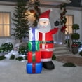 thumbnail image 2 of Gemmy Christmas Airblown Inflatable Mixed Media Iridescent and Sequin Santa w/Presents, 7 ft Tall, 2 of 2