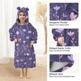 thumbnail image 4 of Dailycode Wearable Blanket Hoodie Oversized Sherpa Flannel Blankets with Pocket for 3-14 Year Old Pastel Floral Flower, 4 of 7