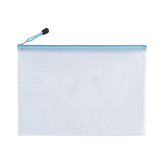 Nnndbs A4 Mesh Zipper File Bag, Transparent Document Pouch with Zipper Closure for School Office Travel Storage
