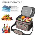 thumbnail image 5 of Lunch Box Pioneer Flower Floral Print Pattern Insulated Lunch Bag for Women Men,Medium Leakproof Lunchbox Cooler Bag Adjustable Strap,10 X 6.7 X 8 Inches, 5 of 6