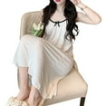 thumbnail image 1 of Women Slip Dress Spaghetti Straps Nightgown Sleeveless Camisole Nightdress for Household White L, 1 of 8