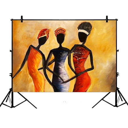 Image of GCKG 7x5ft Afro American Women Theme Polyester Photography Backdrop Studio Photo Props Background